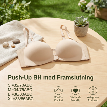 Push-Up BH med Framslutning – Sömlös, Stödjande och Med Avtagbara Axelband