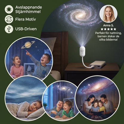 Moderna Stjärnhimmel Lampan – USB Mini Projektor Nattljus för Sovrum & Avslappnad Atmosfär Inkl. 5 Motiv