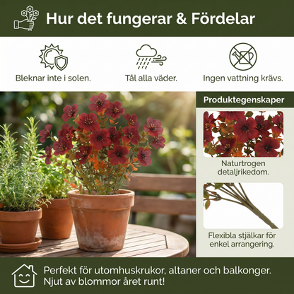 EverBloom – Konstgjord bukett med vilda blommor som inte bleknar för utomhuskrukor