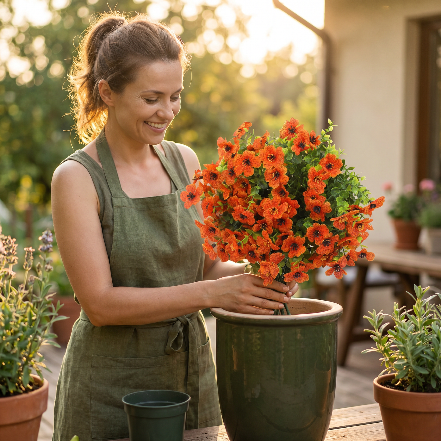 EverBloom – Konstgjord bukett med vilda blommor som inte bleknar för utomhuskrukor