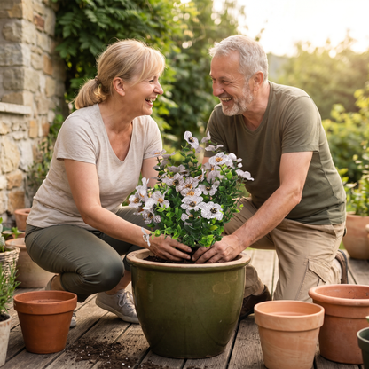 EverBloom – Konstgjord bukett med vilda blommor som inte bleknar för utomhuskrukor