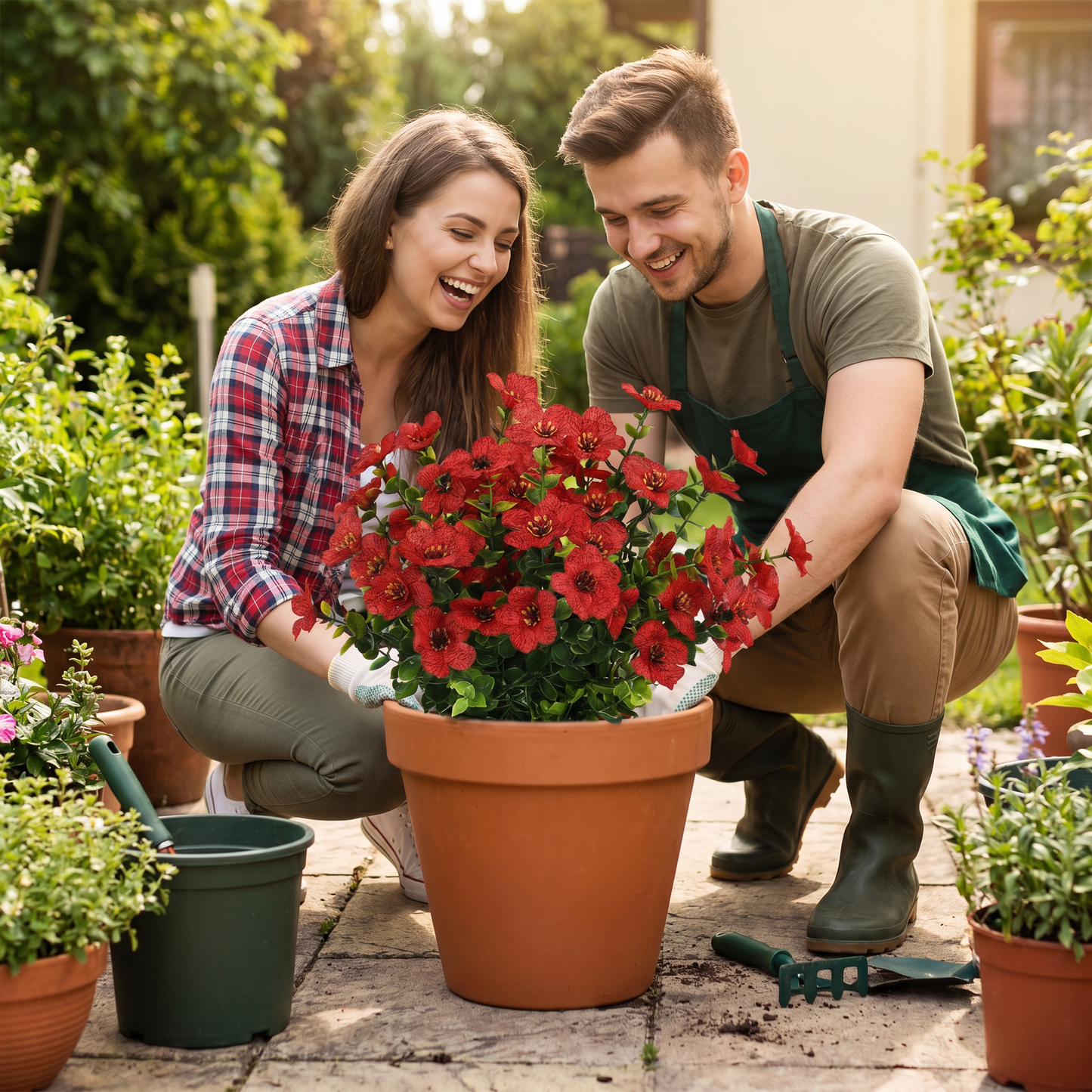 EverBloom – Konstgjord bukett med vilda blommor som inte bleknar för utomhuskrukor