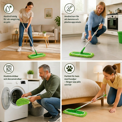 Återanvändbara Mikrofibermoppdynor För Swiffer Sweeper – Tvättbara Påfyllningsdynor För Våt- Och Torrengöring Av Golv