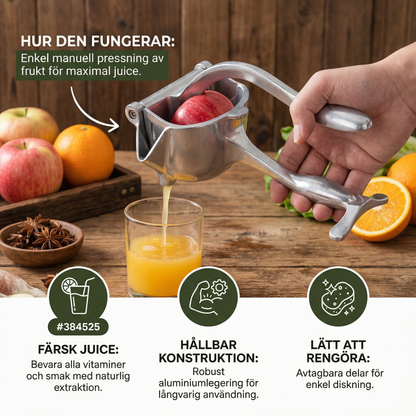 Aluminiumhandpress – Manuell citruspress för frukt & mer