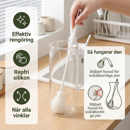 Flaskborste med vinklad form – 3-pack