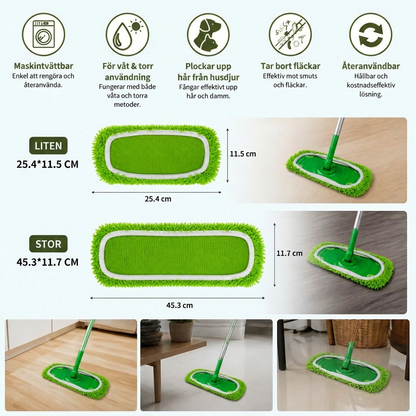 Återanvändbara Mikrofibermoppdynor För Swiffer Sweeper – Tvättbara Påfyllningsdynor För Våt- Och Torrengöring Av Golv